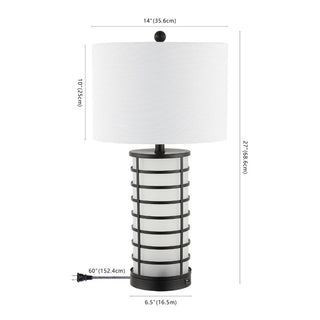 Colton Classic 27" Modern Industrial Iron Nightlight LED Table Lamp with USB Charging Port