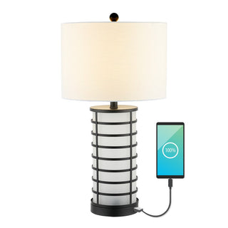 Colton Classic 27" Modern Industrial Iron Nightlight LED Table Lamp with USB Charging Port