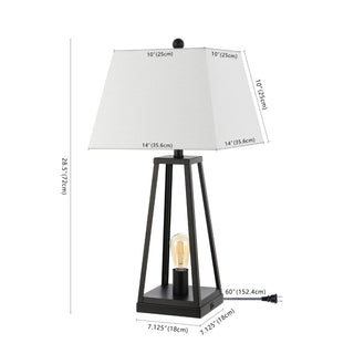 Dungoo 28.5" Classic Industrial Iron Nightlight LED Table Lamp with USB Charging Port