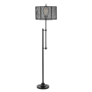 Indy Mesh 64.5" Modern Industrial Iron Height-Adjustable LED Floor Lamp