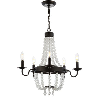 Dennis 5-Light 21.5" Acrylic Beaded LED Chandelier