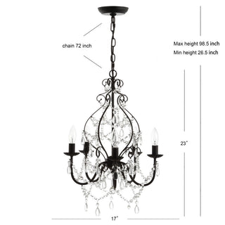 Tiana 5-Light 17" Crystal/Metal LED Chandelier