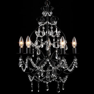 Tiana 5-Light 17" Crystal/Metal LED Chandelier