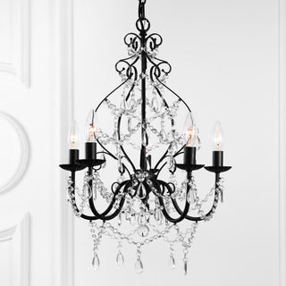 Tiana 5-Light 17" Crystal/Metal LED Chandelier