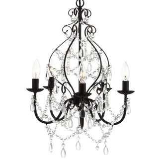 Tiana 5-Light 17" Crystal/Metal LED Chandelier