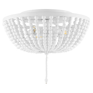 Mila 15" Wood Beaded/Metal LED Flush Mount