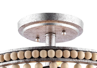 Jordan 14" Wood Beaded/Metal LED Flush Mount