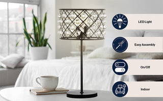 Jam 22.5" Metal/Crystal LED Table Lamp