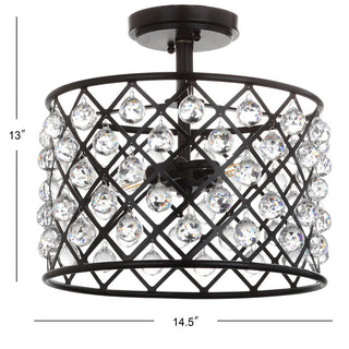 Minaret 14.5" Crystal/Metal LED Semi-Flush Mount