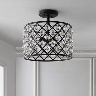 Minaret 14.5" Crystal/Metal LED Semi-Flush Mount