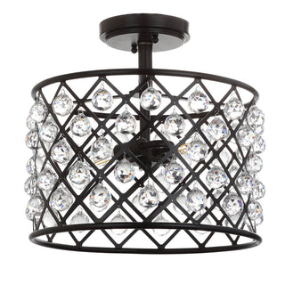 Minaret 14.5" Crystal/Metal LED Semi-Flush Mount