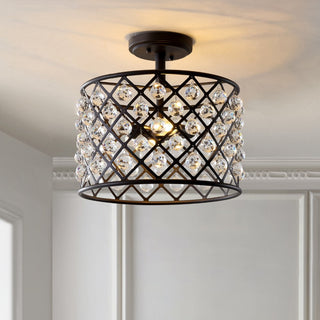 Minaret 14.5" Crystal/Metal LED Semi-Flush Mount