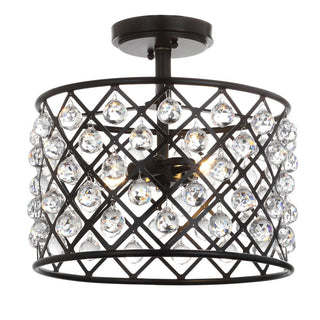 Minaret 14.5" Crystal/Metal LED Semi-Flush Mount