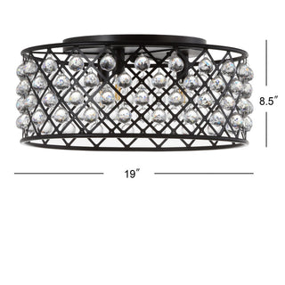 Belem 19" Metal/Crystal LED Flush Mount Ceiling Light