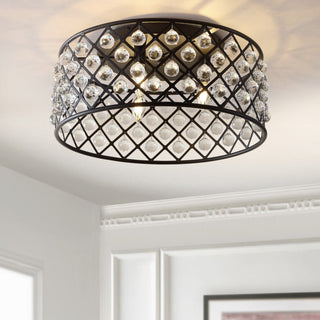 Belem 19" Metal/Crystal LED Flush Mount Ceiling Light