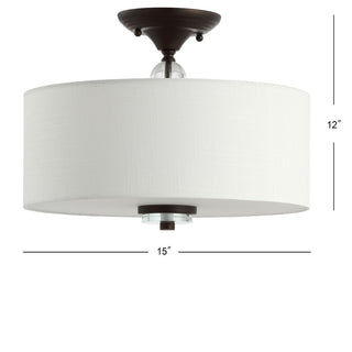 Spiral 15" Metal/Crystal LED Semi-Flush Mount