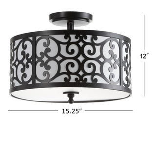 Parrot 15" Metal/Crystal LED Semi-Flush Mount