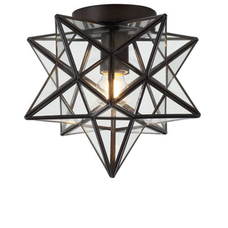 Gimignano 12" Moravian Star Metal/Clear Glass LED Flush Mount