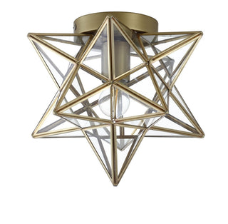 Gimignano 12" Moravian Star Metal/Clear Glass LED Flush Mount