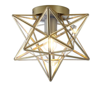 Gimignano 12" Moravian Star Metal/Clear Glass LED Flush Mount