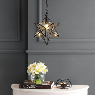 Gimignano 12" Moravian Star Metal/Clear Glass LED Flush Mount