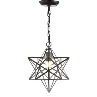 Gimignano 12" Moravian Star Metal/Clear Glass LED Flush Mount