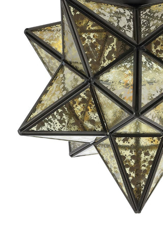 Gimignano 12" Moravian Star Metal/Clear Glass LED Flush Mount