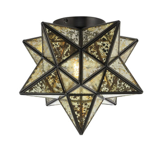 Gimignano 12" Moravian Star Metal/Clear Glass LED Flush Mount