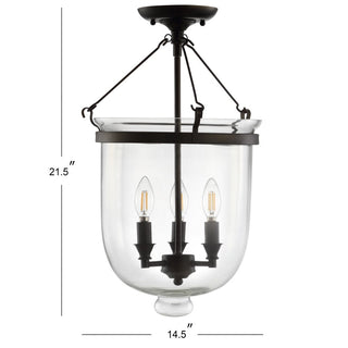 Dove 14.5" Metal/Glass LED Semi-Flush Mount