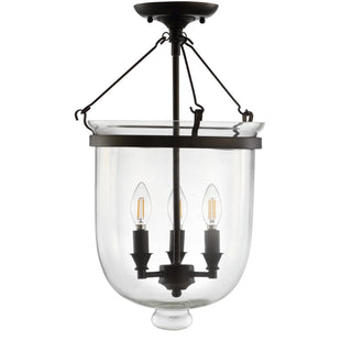 Dove 14.5" Metal/Glass LED Semi-Flush Mount