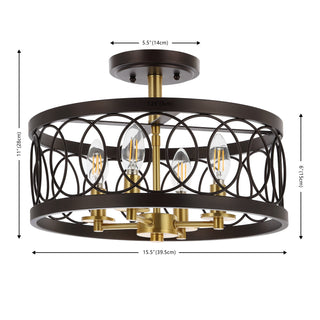 Badger 15.5" Metal LED Semi-Flush Mount