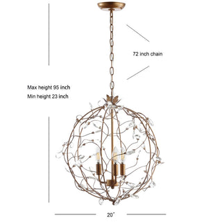 Emu 20" Adjustable Metal/Glass LED Pendant