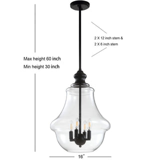 Huon Adjustable Metal/Glass LED Pendant