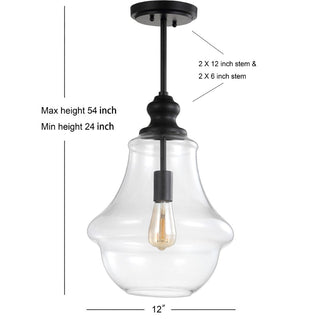 Huon Adjustable Metal/Glass LED Pendant