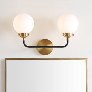 Iris Brass Vanity Wall Sconce Frosted