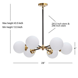 Lantana 6-Light 28" Brass Cluster Pendant