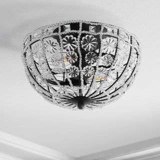 Papuan 12" Crystal Flower Metal/Acrylic LED Semi-Flush Mount