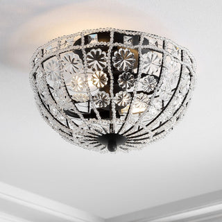 Papuan 12" Crystal Flower Metal/Acrylic LED Semi-Flush Mount