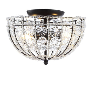 Papuan 12" Crystal Flower Metal/Acrylic LED Semi-Flush Mount