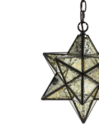 Ahott 12" Moravian Star Metal/Clear Glass LED Pendant