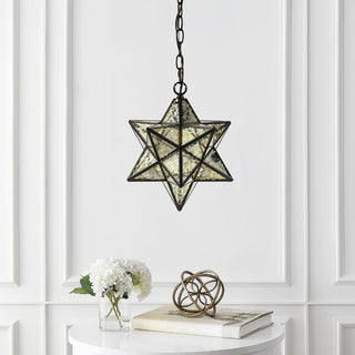 Ahott 12" Moravian Star Metal/Clear Glass LED Pendant