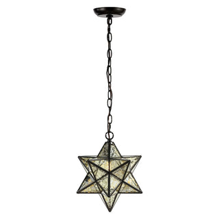 Ahott 12" Moravian Star Metal/Clear Glass LED Pendant