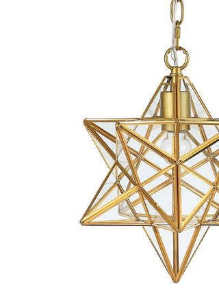 Ahott 12" Moravian Star Metal/Clear Glass LED Pendant