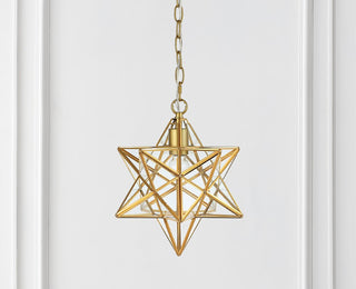 Ahott 12" Moravian Star Metal/Clear Glass LED Pendant