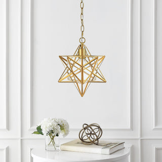 Ahott 12" Moravian Star Metal/Clear Glass LED Pendant