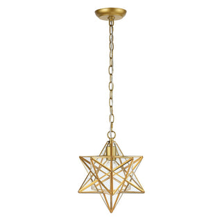 Ahott 12" Moravian Star Metal/Clear Glass LED Pendant