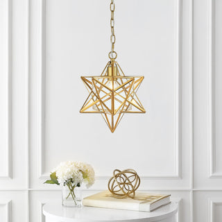 Ahott 12" Moravian Star Metal/Clear Glass LED Pendant