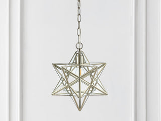 Ahott 12" Moravian Star Metal/Clear Glass LED Pendant