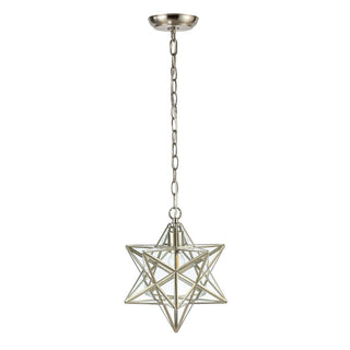 Ahott 12" Moravian Star Metal/Clear Glass LED Pendant