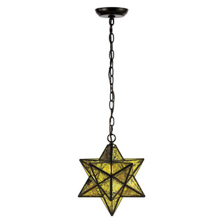 Ahott 12" Moravian Star Metal/Clear Glass LED Pendant